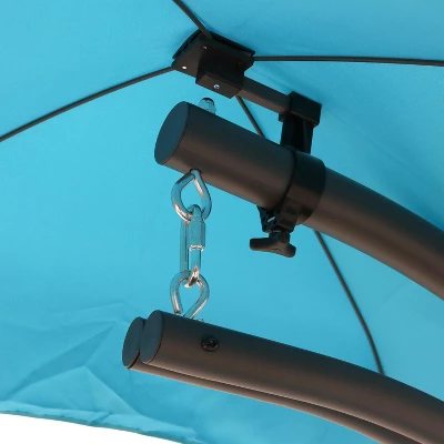 Sunnydaze Decor Sunnydaze Outdoor Hanging Chaise Floating Lounge Chair With Canopy Umbrella And Stand - Image 10