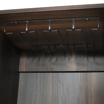 Sunnydaze Decor Sunnydaze Indoor Lavina Wine Cabinet With Glass And Bottle Storage Shelves - Coffee Brown - Image 9