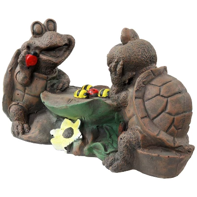 Sunnydaze Decor Sunnydaze Tic Tac Toe Turtles Concrete Garden Statue - 7.5-Inch - Image 5