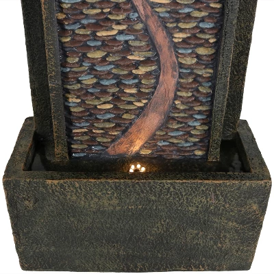 Sunnydaze Decor Sunnydaze 39"H Electric Polyresin And Fiberglass Modern Road Column Outdoor Water Fountain With LED Lights - Image 4