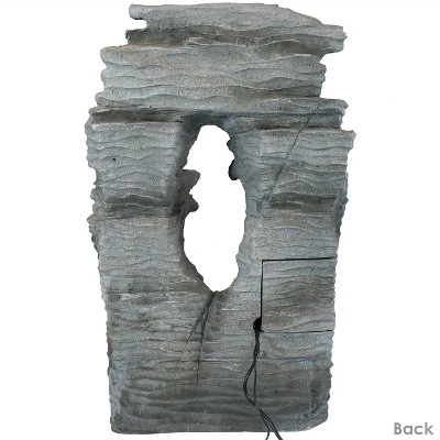 Sunnydaze Decor Sunnydaze 39"H Electric Polyresin And Fiberglass Dual Cascading Falls Outdoor Water Fountain With LED Lights - Image 5