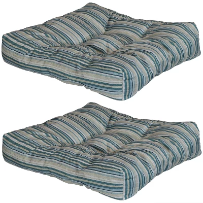 Sunnydaze Decor Sunnydaze Indoor/Outdoor Replacement Square Tufted Patio Chair Seat And Back Cushions - 20" - 2pk - Image 10