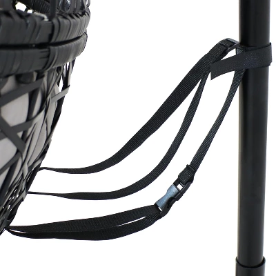 Sunnydaze Decor Sunnydaze Outdoor Resin Wicker Jackson Hanging Basket Egg Chair Swing With Cushions, Headrest, And Steel Stand Set - 3pc - Image 4