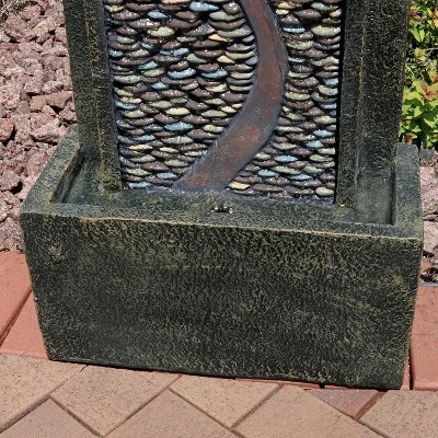 Sunnydaze Decor Sunnydaze 39"H Electric Polyresin And Fiberglass Modern Road Column Outdoor Water Fountain With LED Lights - Image 6