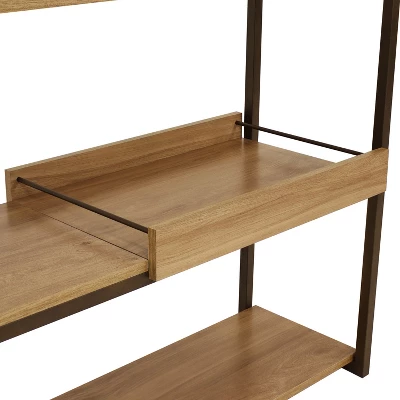 Sunnydaze Decor Sunnydaze Industrial-Style, 3-Shelf Sofa Table With Removable Serving Tray - Brown - 28.25 In - Image 7