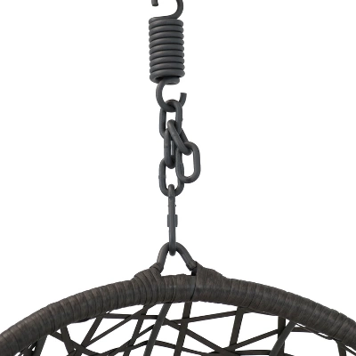 Sunnydaze Decor Sunnydaze Outdoor Resin Wicker Patio Caroline Lounge Hanging Basket Egg Chair With Cushions - 2pc - Image 2