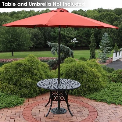 Sunnydaze Decor Sunnydaze Outdoor Heavy-Duty Cast Iron Decorative Rose Blossom Design Patio Yard Round Umbrella Base Stand - 16" - Image 4