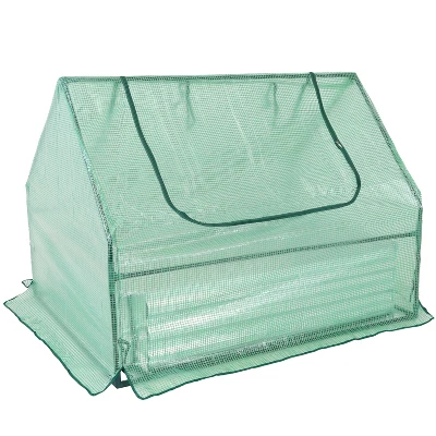 Sunnydaze Decor Sunnydaze Steel Raised Garden Bed With Greenhouse Cover - Green - Image 5