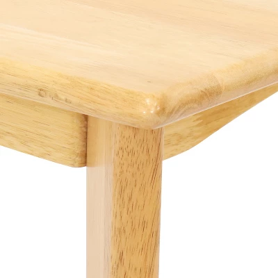 Sunnydaze Decor Sunnydaze Indoor 4-Foot Solid Rubberwood Rectangular Dining Table - Natural - Image 2