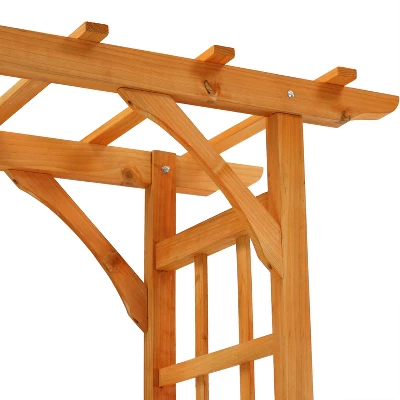 Sunnydaze Decor Sunnydaze Durable Wooden Arbor For Gardening, Walkways, And Wedding Decor With Weatherproof Finish - 78" - Image 3