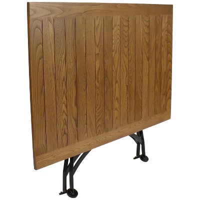 Sunnydaze Decor Sunnydaze Indoor/Outdoor Chestnut Wood Large Folding Patio Family Dining Table - 31" - Brown - Image 3