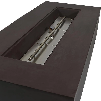 Sunnydaze Decor Sunnydaze 55,000 BTU Rectangular Outdoor Propane Gas Fiberglass Fire Pit Table With Lava Rocks - 56" L - Brown - Image 2