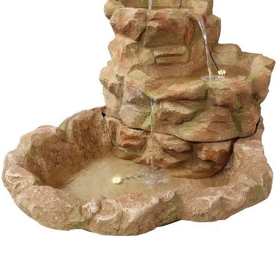 Sunnydaze Decor Sunnydaze 41"H Electric Fiberglass Stone Springs Outdoor Water Fountain With LED Lights - Image 4
