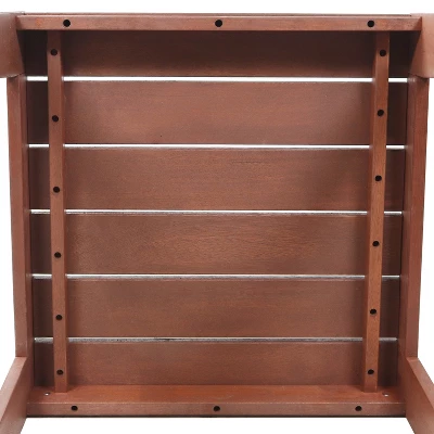 Sunnydaze Decor Sunnydaze Outdoor Meranti Wood With Mahogany Teak Oil Finish Square Wooden Patio Table - 23.75" - Brown - Image 4