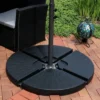 Sunnydaze Decor Sunnydaze Outdoor Heavy-Duty Fillable Cantilever Offset Patio Umbrella Base Weight Plates - Black - 4pc