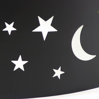 Sunnydaze Decor Sunnydaze Outdoor Heavy-Duty Steel Portable Fire Pit Ring With Die-Cut Stars And Moons - 36" - Black - Image 2