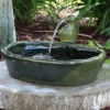 Sunnydaze Decor Sunnydaze Outdoor Solar Powered Glazed Ceramic Dove Water Fountain With Submersible Pump And Filter - 7" - Green