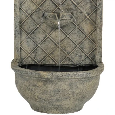 Sunnydaze Decor Sunnydaze 26"H Solar Polystone Messina Outdoor Wall-Mount Water Fountain - Image 4