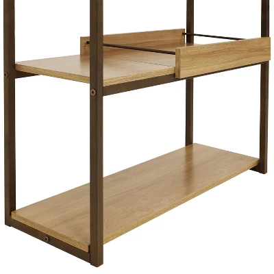 Sunnydaze Decor Sunnydaze Industrial-Style, 3-Shelf Sofa Table With Removable Serving Tray - Brown - 28.25 In - Image 8