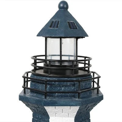 Sunnydaze Decor Sunnydaze Outdoor Backyard Garden Nautical Lighthouse Solar LED Pathlight Statue Figurine - 36" - Image 3