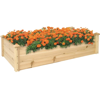 Sunnydaze Decor Sunnydaze Outdoor Rectangular Wood Raised Garden Bed For Flower, Vegetable, And Herb Gardening - 24" W X 48.25" L X 12.25" H - Brown - Image 5
