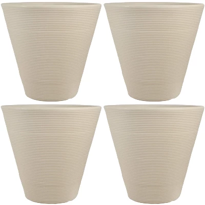Sunnydaze Decor Sunnydaze Indoor/Outdoor Patio, Garden, Or Porch Weather-Resistant Double-Walled Walter Flower Pot Planter - 15.5" - Antique White - Image 9
