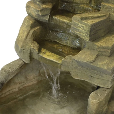Sunnydaze Decor Sunnydaze 37"H Electric Fiberglass Stone Falls Waterfall Outdoor Water Fountain - Image 2
