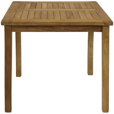 Sunnydaze Decor Sunnydaze Outdoor Solid Teak Wood With Light Stained Finish Square Patio Dining Table - 32" - Light Brown - Image 4