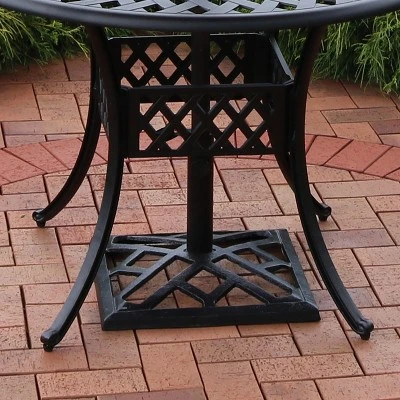 Sunnydaze Decor Sunnydaze Outdoor Heavy-Duty Cast Iron Decorative Modern Geometric Design Patio Yard Square Umbrella Base Stand - 17" - Black