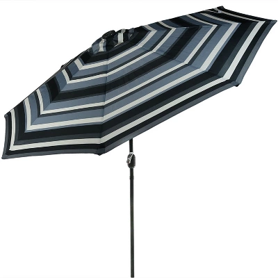 Sunnydaze Decor Sunnydaze Outdoor Aluminum Patio Umbrella With Solar LED Lights, Tilt, And Crank - 9' - Image 16