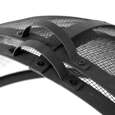 Sunnydaze Decor Sunnydaze Outdoor Heavy-Duty Steel Mesh Round Easy-Opening Camp Fire Pit Spark Screen Lid With Hinged Door - Black - Image 4