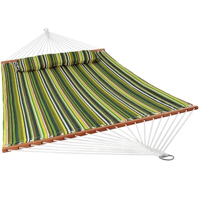 Sunnydaze Decor Sunnydaze Two-Person Quilted Fabric Hammock With Spreader Bars - 450 Lb Weight Capacity - Image 7