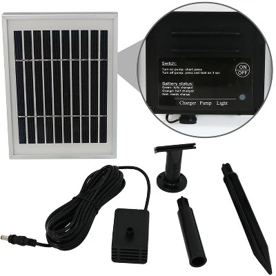 Sunnydaze Decor Sunnydaze Outdoor 3-Tier Chiseled Basin Solar Powered Water Fountain With Battery Backup And Submersible Pump - 22" - Image 4