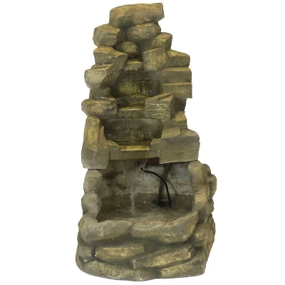 Sunnydaze Decor Sunnydaze 37"H Electric Fiberglass Stone Falls Waterfall Outdoor Water Fountain - Image 8