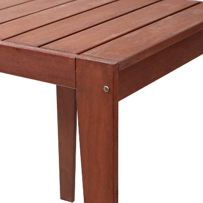 Sunnydaze Decor Sunnydaze Outdoor Meranti Wood With Mahogany Teak Oil Finish Square Wooden Patio Table - 23.75" - Brown - Image 2