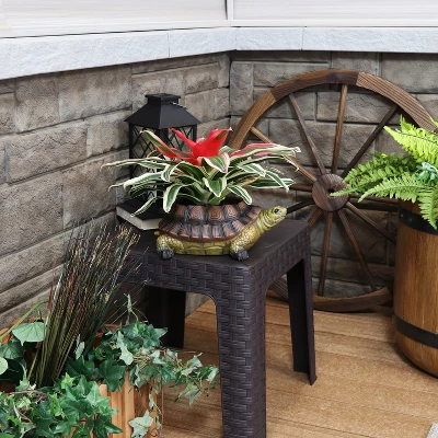 Sunnydaze Decor Sunnydaze Polyresin Teddy The Turtle Decorative Indoor/Outdoor Garden Planter For Patio, Lawn, Porch And Backyard - 11" W - Green And Brown - Image 6