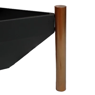 Sunnydaze Decor Sunnydaze Outdoor Camping Or Backyard Steel Triangle Fire Pit With Wood Grate, Log Poker, And Spark Screen - 31" - Copper Finish - Image 2