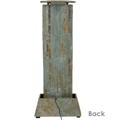 Sunnydaze Decor Sunnydaze 49"H Electric Natural Slate Tower Column Indoor/Outdoor Water Fountain With LED Light - Image 5