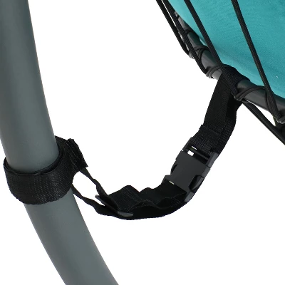 Sunnydaze Decor Sunnydaze Outdoor Resin Wicker Patio Penelope Hanging Basket Egg Chair Swing With Cushions, Headrest, And Steel Stand Set - 3pc - Image 4