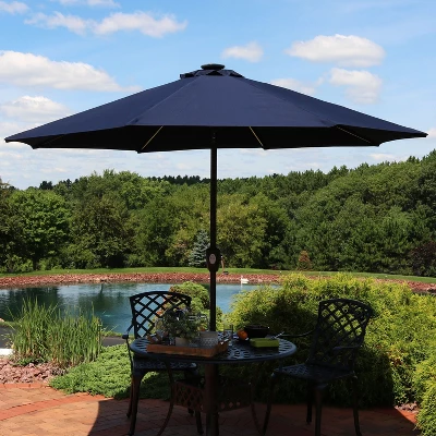 Sunnydaze Decor Sunnydaze Outdoor Aluminum Sunbrella Patio Umbrella With Solar LED Light Bars And Tilt - 9' - Image 6