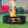 Sunnydaze Decor Sunnydaze Outdoor Heavy-Duty Steel Portable Large Round Four Star Cut Out Fire Pit Ring - 36" - Black