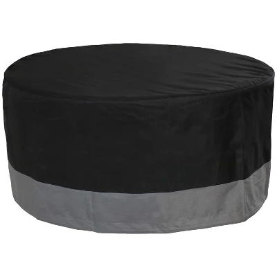 Sunnydaze Decor Sunnydaze Outdoor Heavy-Duty Weather-Resistant 300D Polyester Round 2-Tone Fire Pit Cover - Gray And Black - Image 4