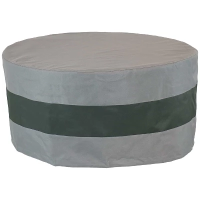 Sunnydaze Decor Sunnydaze Outdoor Heavy-Duty Weather-Resistant 300D Polyester Round 2-Tone Fire Pit Cover - Gray And Green - Image 4