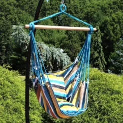 Sunnydaze Decor Sunnydaze Double Cushion Hanging Rope Hammock Chair Swing For Backyard And Patio - 265 Lb Weight Capacity