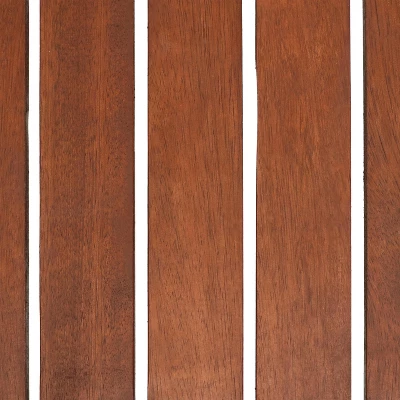 Sunnydaze Decor Sunnydaze Outdoor Meranti Wood With Teak Oil Finish Modern Rectangular Patio Coffee Table - 17.75" - Brown - Image 3