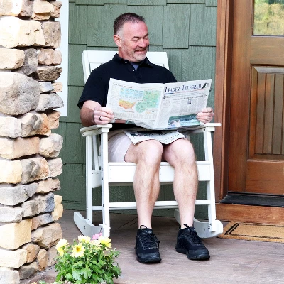 Sunnydaze Decor Sunnydaze Outdoor Rustic Comfort HDPE Rocking Chair - 300 Lb Capacity - Image 5