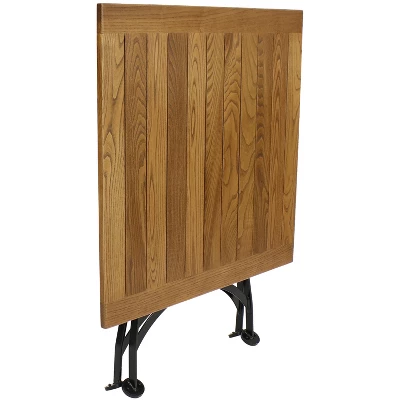 Sunnydaze Decor Sunnydaze Indoor/Outdoor Chestnut Wood Portable Folding Square Patio Bistro Table - 31" - Brown - Image 4