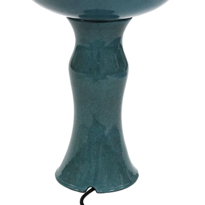 Sunnydaze Decor Sunnydaze 27"H Electric Green Ceramic 2-Tier Resting Birds Outdoor Water Fountain - Image 7