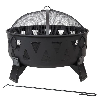 Sunnydaze Decor Sunndyaze Outdoor Steel Fire Pit Nordic Inspired, 34-Inch - Image 4