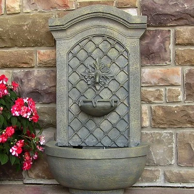Sunnydaze Decor Sunnydaze 31"H Electric Polystone Rosette Leaf Outdoor Wall-Mount Water Fountain - Image 2